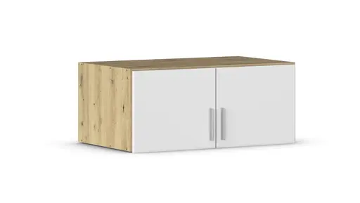 Schrankaufsatz REXY MATT- B 91 cm, Eiche Dekor, Weiß