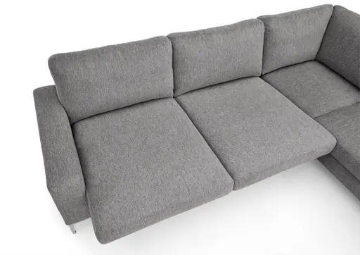 Ecksofa CALM 2.0 - Ecke links mit 2,5-Sitzer, Schlaffunktion mit Bettkasten, Stoff, Steingrau