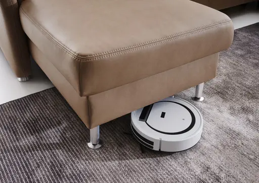 Wohnlandschaft - Longchair links mit 2,5-Sitzer und Ecke rechts, Stoff, Camel