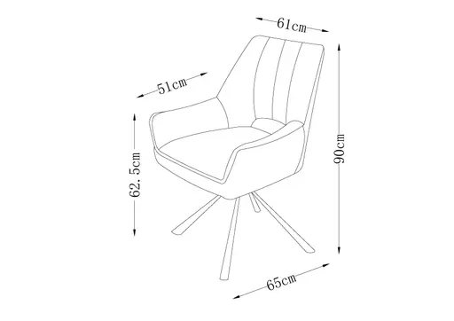 Armlehnstuhl MARESA - drehbar, Stoff, Anthrazit