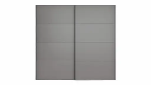 Schwebetürenschrank Viana - B ca. 241 cm, Lack, Steingrau