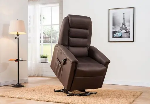 TV-Sessel MYRON - Aufstehhilfe, Relaxfunktion, Stoff, Braun