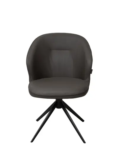 Stuhl MERRITH - drehbar, Leder, Dunkelbraun