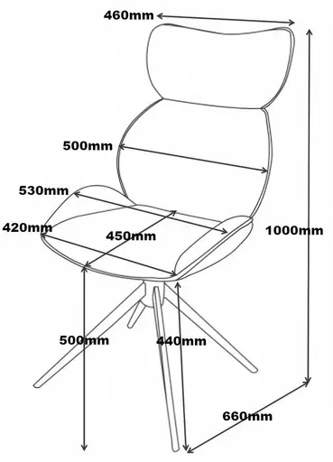 Stuhl MIRNA - drehbar, Stoff, Grau