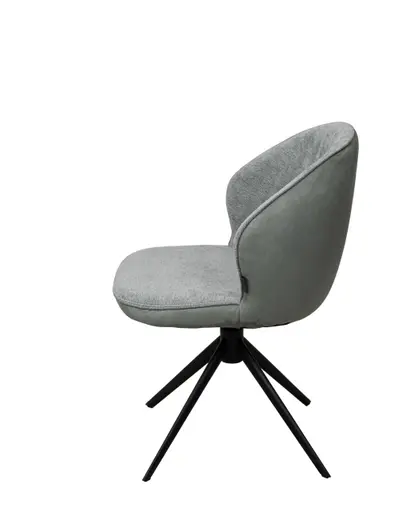 Stuhl MERRITH - drehbar, Stoff, Graublau