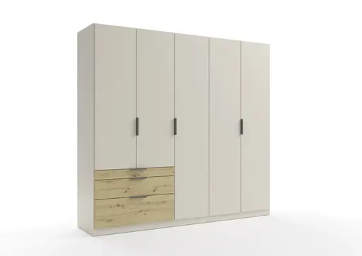 Drehtürenschrank RANI- B ca. 226 cm, Champagner, Eiche Dekor