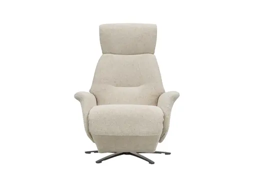 Sessel Liam - Relaxfunktion, Stoff, Ecru