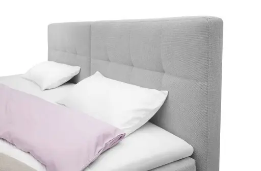 Boxspringbett JILA- Ligefläche ca. 240x200 cm, Stoff, Hellgrau