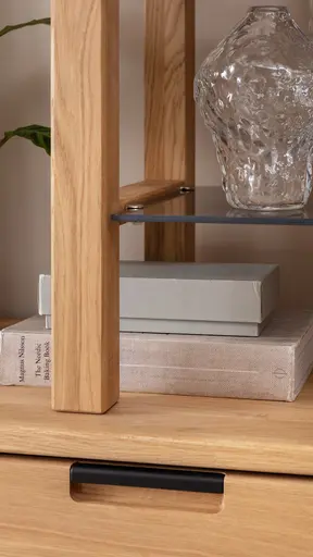 Wohnwand Elara - Eiche massiv, legno geölt