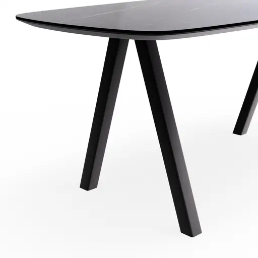 Esstisch Jari - LB ca. 180x95 cm, Keramik, Schwarz