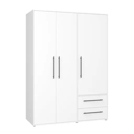 Drehtürenschrank FATHIE- B ca. 144 cm, Weiß