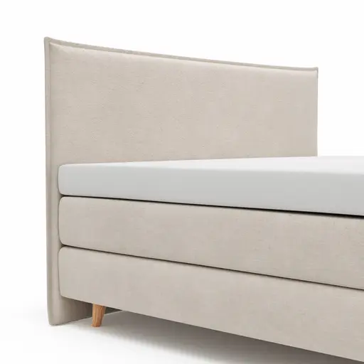 Boxspringbett Aspö - Liegefläche ca. 180x200 cm, Stoff, Ecru