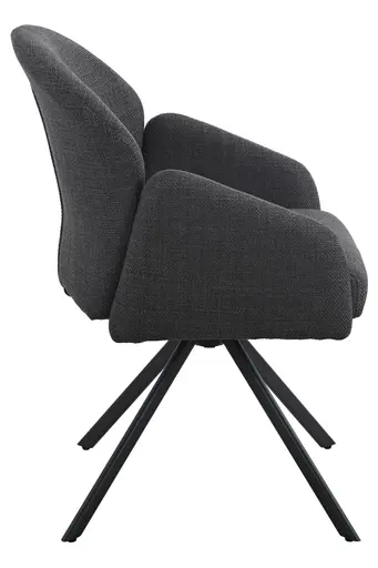 Armlehnstuhl - drehbar, Stoff, Anthrazit-Schwarz