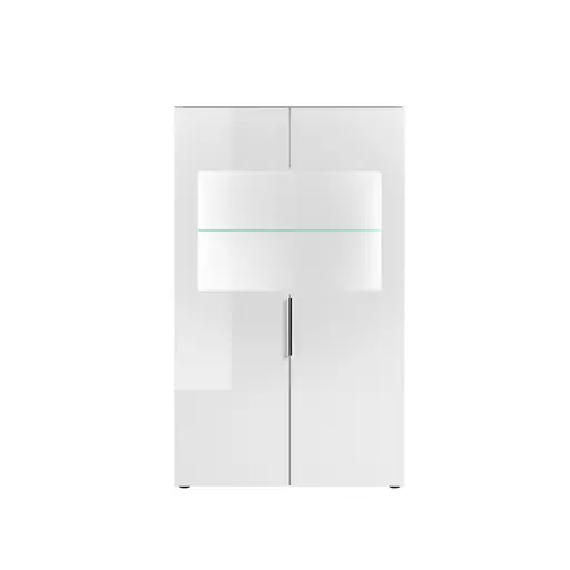 Vitrine- inkl. LED-Beleuchtung, Weiß