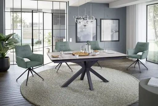 Esstisch MELANIA - ausziehbar, LB ca. 180x95, Keramik, Braun