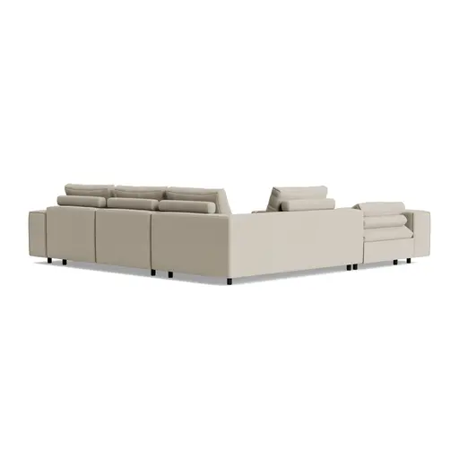 Ecksofa Sorano - Ecke links, 2-Sitzer, inkl. Relaxfunktion und motorischen Sitzvorzug, Stoff, Graubeige