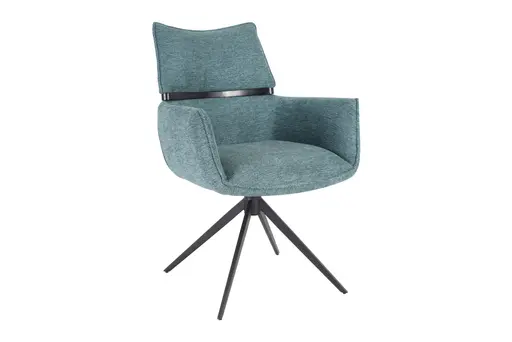 Armlehnstuhl MARJA - drehbar, Stoff, Türkis