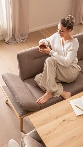 Bank Kamari - Breite ca. 228cm, Seitenteile verstellbar, Stoff, Schlamm