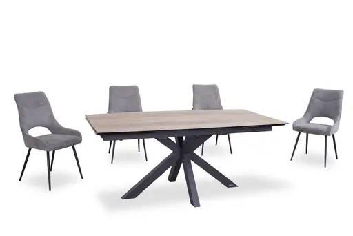 Esstisch MELANIA - ausziehbar, LB ca. 180x95 cm, Glaskeramik, Braun