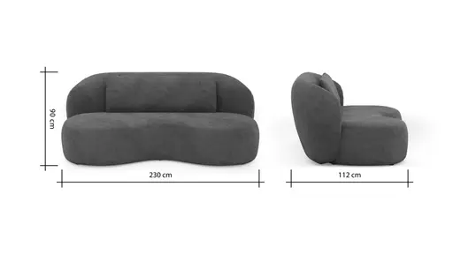 Chaiselongue Karasu - Stoff, Taupe