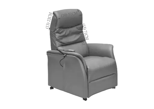 TV-Sessel MARIK - Aufstehhilfe, Relaxfunktion, Kopfteilverstellung, Leder, Dunkelgrau