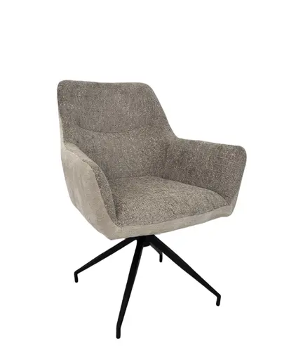 Armlehnstuhl MARYBEL - drehbar, Stoff, Latte Macchiato