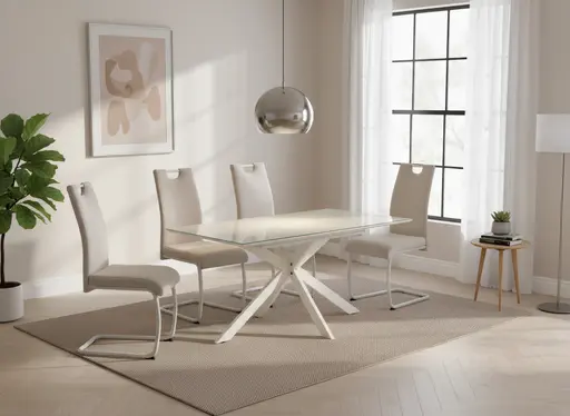 Freischwinger - Stoff, Beige