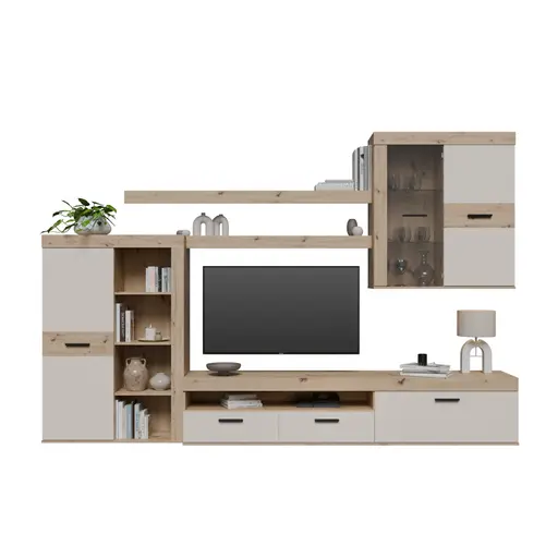 Anbauwand FRANA- Eiche Dekor, Sand