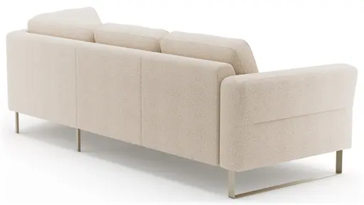 Ecksofa Leona - 2,5-Sitzer mit Ecke rechts, Stoff, Creme