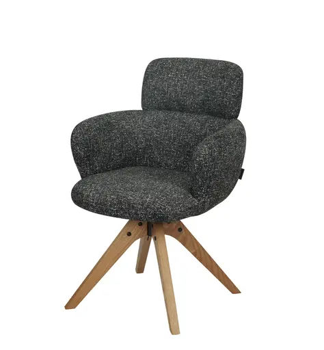 Armlehnstuhl MANJA - drehbar, Stoff, Graublau