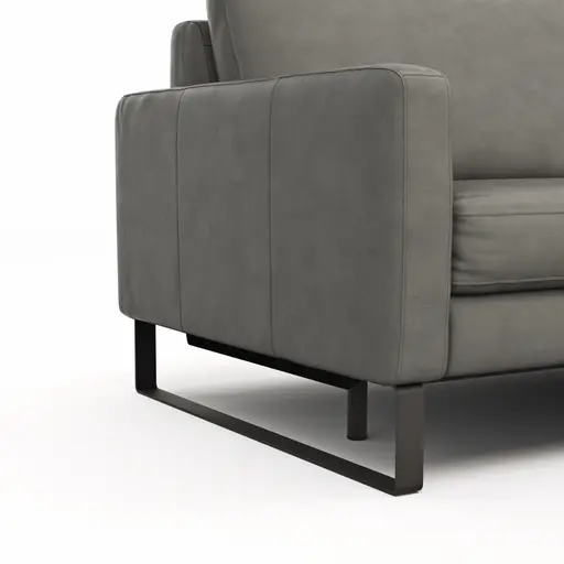 Sofa Enna - 3,5-Sitzer inklusive Relaxfunktion (motorisch) links, Leder, Grau