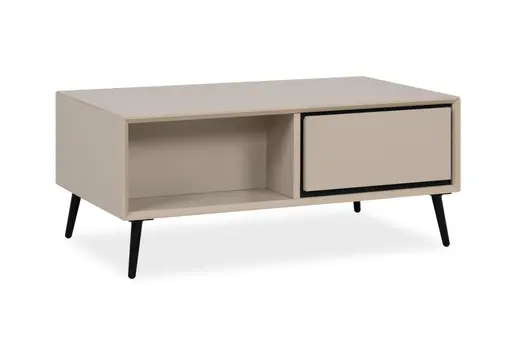 Couchtisch - LB ca. 94x55 cm, Sand, Schwarz