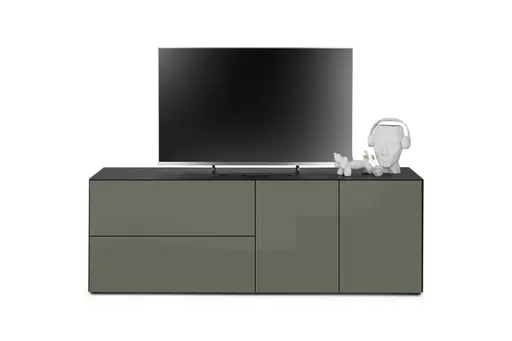 Lowboard - B ca. 181 cm, Olivgrün, Keramikoptik