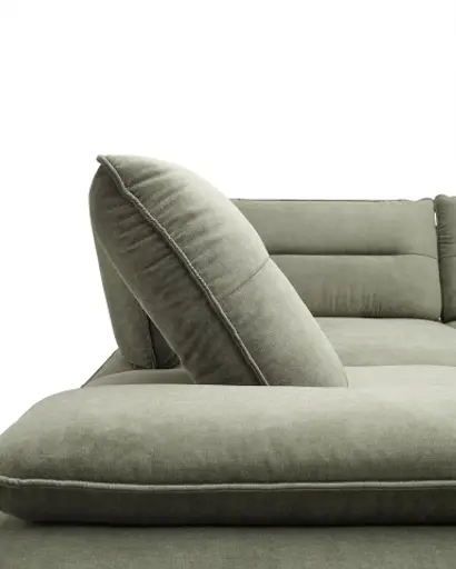 Ecksofa PAYTON - 2,5-Sitzer, Ecke rechts inkl. Rückenneigung, Armteilverstellung, Stoff, Senfgelb