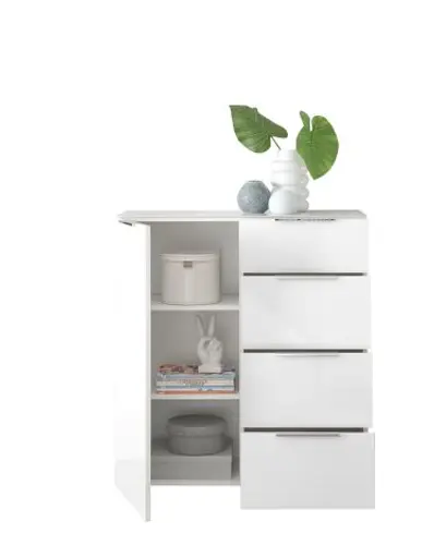 Kommode - B ca. 90 cm, Weiß