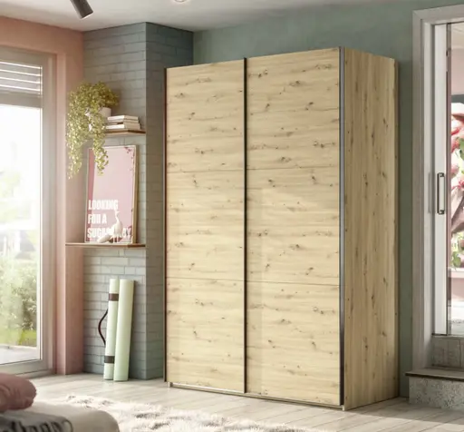 Schwebetürenschrank- B ca. 150 cm, Eiche Dekor 