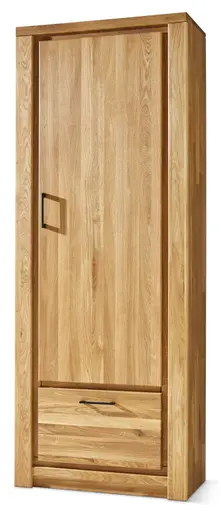 Garderobenschrank Farmingdale - Rechtsanschlagend, Eiche massiv, natur geölt