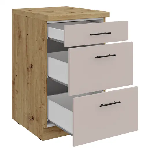 Unterschrank-B B ca. 50 cm, Eiche Dekor, Kaschmir, Matt