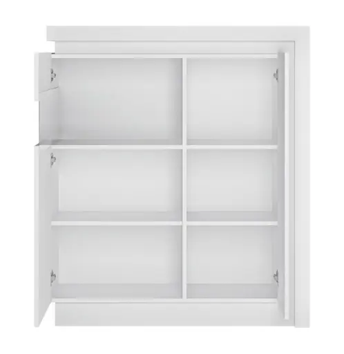 Wohnwand - mit Beleuchtung, Weiß