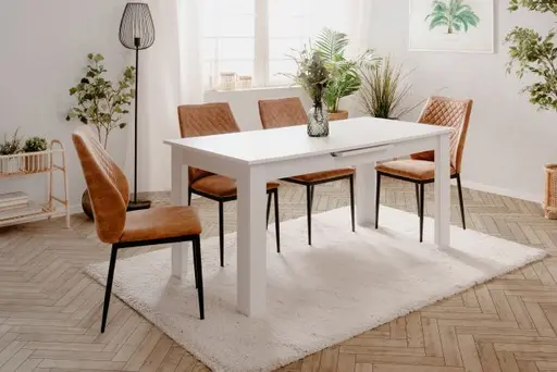 Esstisch - ausziehbar, LB ca. 160x80 cm, Weiß