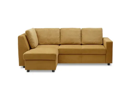 Ecksofa PRO FLEXX - Ecke links, 2-Sitzer, Stoff, Senfgelb