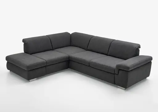 Ecksofa - 1,5-Sitzer mit Ecke rechts, Stoff Dunkelgrau
