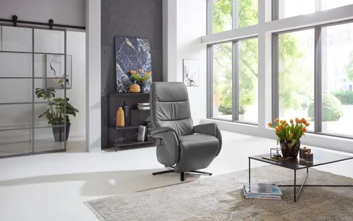 Fernsehsessel EM Pirna HV - Relaxfunktion, Leder, Anthrazit