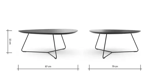 Couchtisch Fano - LBH ca. 87x78x33 cm, Fenix, Schwarz