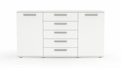 Kommode Viana - Holzwerkstoff, Weiß