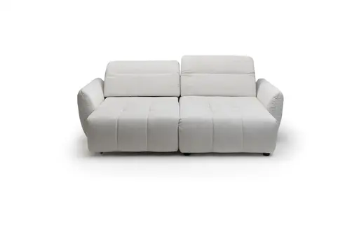 Ecksofa JAIMIE - 1,5-Sitzer mit Longchair rechts inkl. Relaxfunktion, verstellbare Kopfstütze, Stoff, Beige