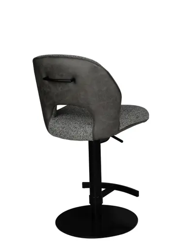 Barhocker MAILE - drehbar, höhenverstellbar, Stoff, Grau, Anthrazit