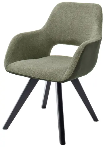 Armlehnenstuhl MACIE - drehbar, Stoff, Olive