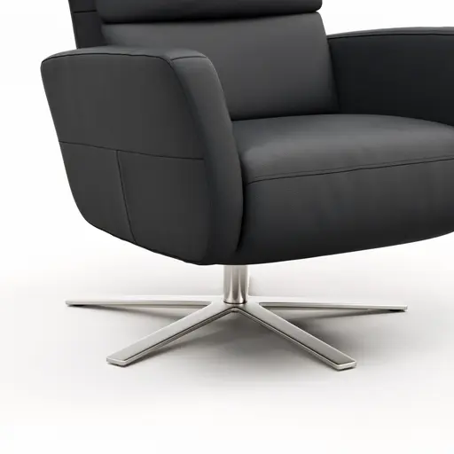 Drehsessel Lotta -Größe L, inkl. Relaxfunktion, Leder, Schwarz