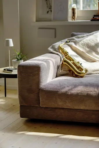 Megasofa Juni Lounge - B ca. 252 cm, Cord, Taupe